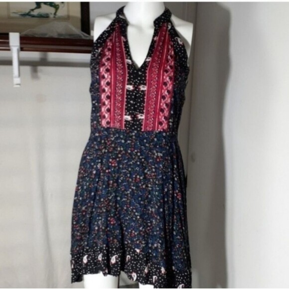 mi ami paisley summer casual boho coastal xxs rayon mini dress miami - Picture 1 of 5